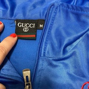 Royal blue GG luxury track suit joggers set